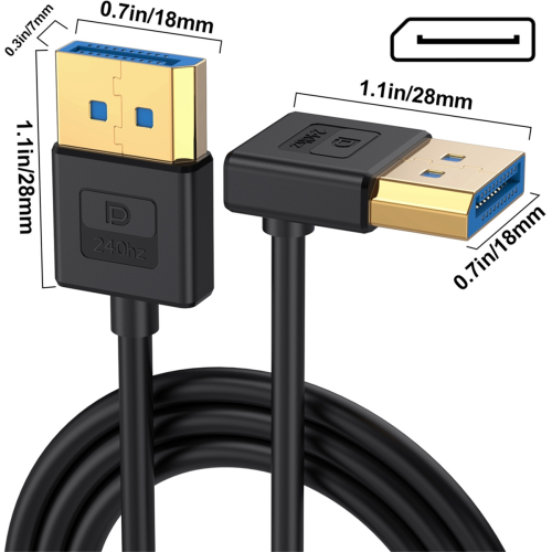 Καλώδιο ήχου 8K60Hz 4K144Hz για οθόνη φορητού υπολογιστή, Κάμψη προς τα πάνω 1