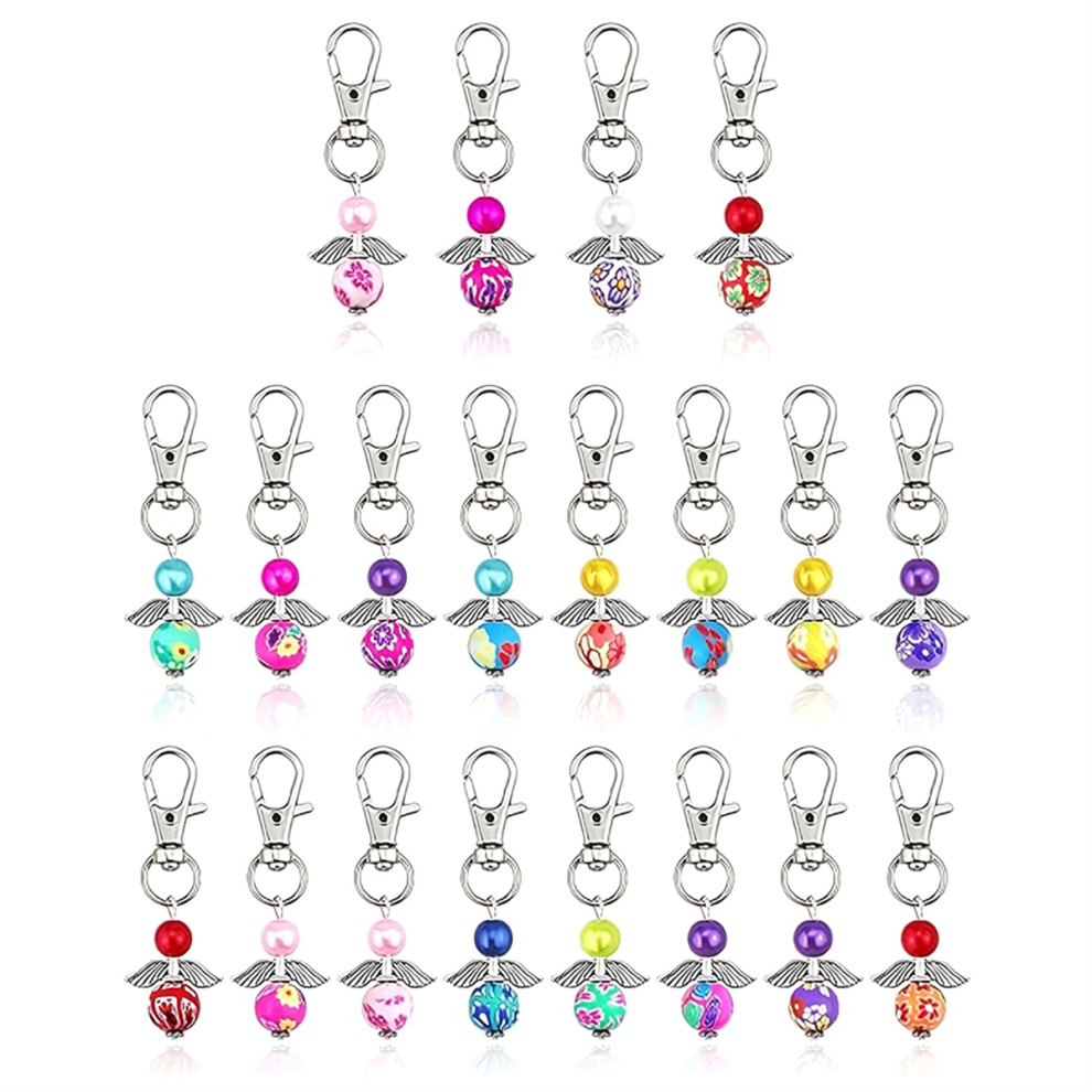 20 Pezzi Di Perline A Forma Di Ali D'angelo, Perline Di Perle D'angelo, Portachiavi Con Ciondolo