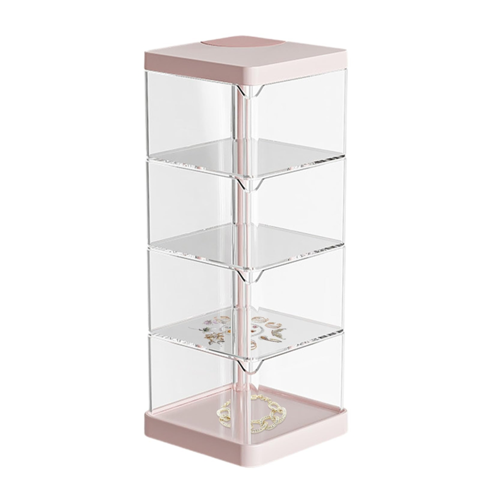 Coffre de rangement de bureau, coffre empilable, tiroirs, rose