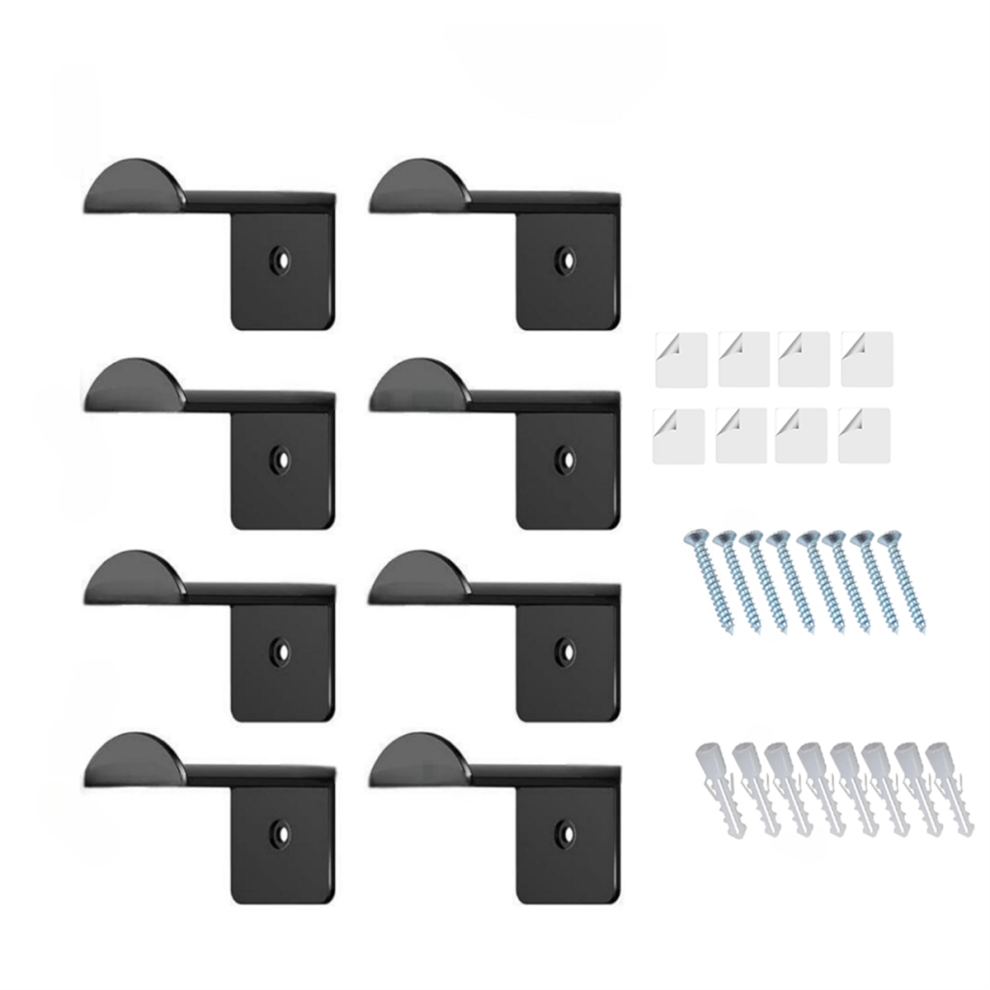 8pcs Adhesive Hat Rack Display Hooks Black-image-OPC-PGJSFB7-NEW