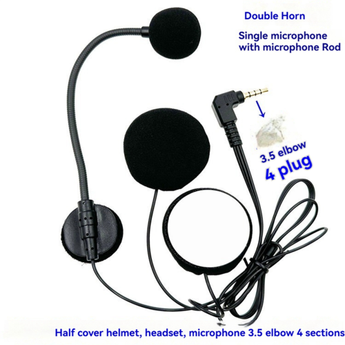 Capacetes de motocicleta Intercomunicador Microfone Headset 32Ω Microfone Cotovelo Plug 2