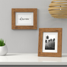 (8x6" Frame for 6x4" Picture, Rustic) Rustic frame with White Mount Picture Photo Poster Art frames Various sizes