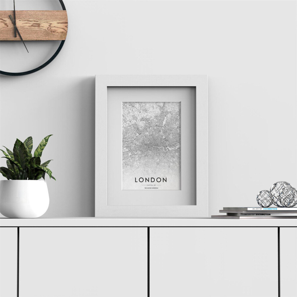 (14x11" Frame for 11x8" Picture, White) White frame with White Mount Picture Photo Poster Art frames Various sizes