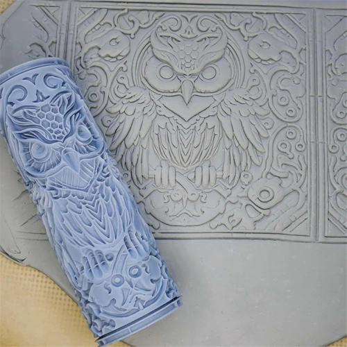 Clay Tile Roller 3D Printed Clay Texture Rollers Flower Bird Pattern 2