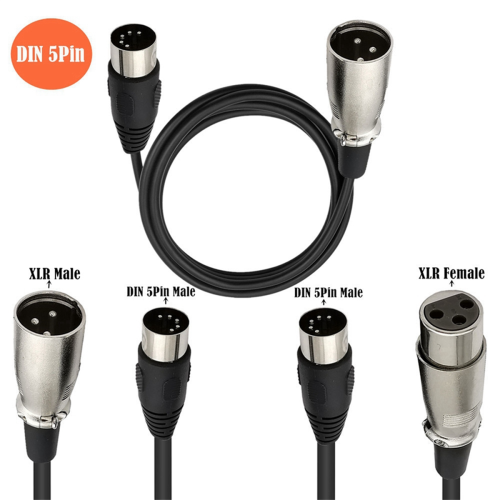 Kabel mit MIDI oder XLR DIN 5P Stecker auf XLR Buchse 1
