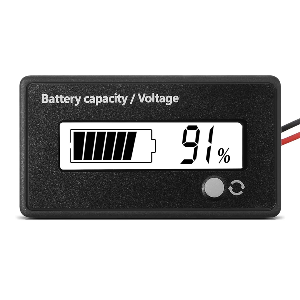 12V-72V Lead Acid Lithium Battery Capacity Voltage Meter Screen White 4853741868561