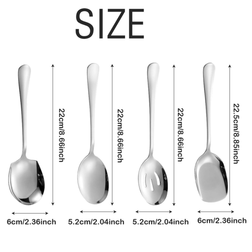 4Pcs Stainless Steel Buffet Serving Spoon Long Handle Soup Spoons 1