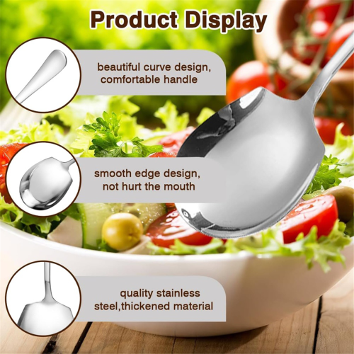 4Pcs Stainless Steel Buffet Serving Spoon Long Handle Soup Spoons 2