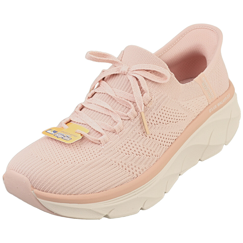 Skechers (5) Slip-Ins Dlux Walker 2.0 Vegan Womens Fashion Trainers In Rose
