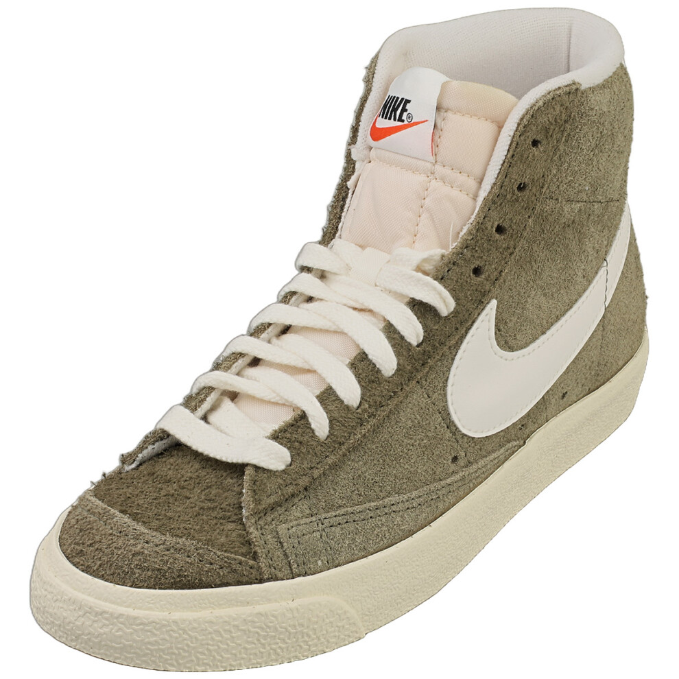 (3) Nike Blazer Mid 77 Vintage Womens Fashion Trainers in Olive White