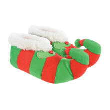 (M, Rot grün) Slumberzzz - Kinder Elfen Hausschuhe Weihnachts | Gestreifte Elf Hausschuhe | Sock Snob