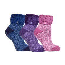 (04-Jul, Paket 4) Heat Holders - Heat Holders - 3er Pack Damen Flauschige Bettsocken Rutschfeste | Fleece Socken