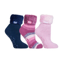 (04-Jul, Paket 3) Heat Holders - Heat Holders - 3er Pack Damen Flauschige Bettsocken Rutschfeste | Fleece Socken