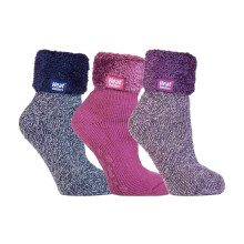 (04-Jul, Paket 2) Heat Holders - Heat Holders - 3er Pack Damen Flauschige Bettsocken Rutschfeste | Fleece Socken