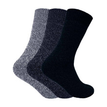 (39-45, Grau) Sock Snob - Sock Snob - 3 Paar Herren Thermo Wollesocken Ohne Gummi für Gummistiefel frottee