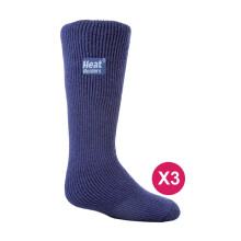(09-Jan, Tiefes Blau) Heat Holders - Heat Holders - 3er Pack Thermosocken für Gummistiefel Kinder | Warm Wintersocken