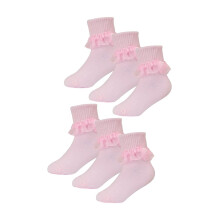(6-12 Monate, Rosa) Sock Snob - 6er Pack Baby Mädchen Spitzensocken mit Rüschen | Baumwollsocken | Sock Snob