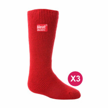 (09-Jan, Rot) Heat Holders - Heat Holders - 3er Pack Thermosocken für Gummistiefel Kinder | Warm Wintersocken