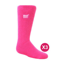 (09-Jan, Heißes Rosa) Heat Holders - Heat Holders - 3er Pack Thermosocken für Gummistiefel Kinder | Warm Wintersocken