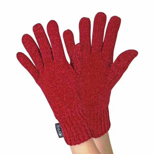 (One Size, Rot) THMO - THMO - Damen Thinsulate Mütze mit Ffleecefutter Handschuhe Set für Extreme Kälte 1