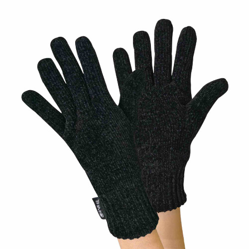 (One Size, Schwarz) THMO - THMO - Damen Thinsulate Mütze mit Ffleecefutter Handschuhe Set für Extreme Kälte 1