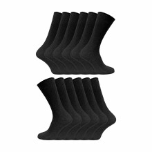 (Dec-14, Schwarz) Sock Snob - 12 Paar Herren 100% Baumwolle Socken | Atmungsaktive Gerippte Socken | Sock Snob