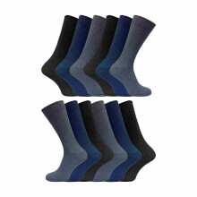 (Dec-14, BNG) Sock Snob - 12 Paar Herren 100% Baumwolle Socken | Atmungsaktive Gerippte Socken | Sock Snob