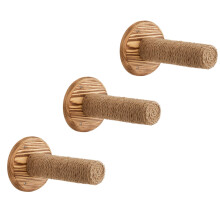 (Round Sisal Rope, Set of 10) Cat Shelves Wooden Wall Mounted Cat Steps Durable Wood Stepper Cat Wall Furniture