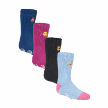 Heat Holders - Heat Holders - 4er Pack Kinder Emoji Socken | Baumwolle Lustig Thermo ABS Socken