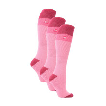 (37-42, Hellrosa / Himbeere) Heat Holders - Heat Holders - 3 Paar Damen Bunte Skisocken | Kniehohe Thermo Socken Extra Warm