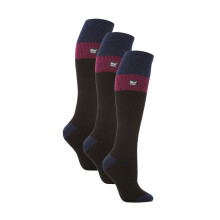 (37-42, Schwarz / Fuchsia) Heat Holders - Heat Holders - 3 Paar Damen Bunte Skisocken | Kniehohe Thermo Socken Extra Warm
