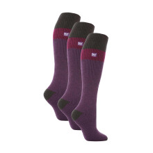 (04-Aug, Lila / Kohle) Heat Holders - Heat Holders - 3 Paar Damen Bunte Skisocken | Kniehohe Thermo Socken Extra Warm