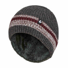 (One Size, Holzkohle) Heat Holders - Heat Holders - Herren Warm Wintermütze Stricken | Thermo Beanie Mütze Gestreift