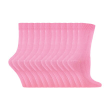 (04-Aug, Rosa) Sock Snob - 12er Pack Damen Socken Baumwolle Bunt | Dünn Crew Bequem Uni Socken | Sock Snob
