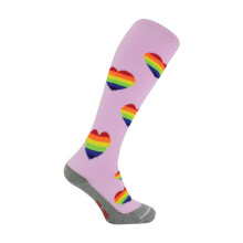(4-6, Regenbogenherzen) Hingly - Hockeysocken mit Lustig Motiv | Unisex Fußballsocken Lange Sport Socken | Hingly