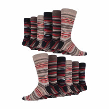(06-Nov, Rom) Sock Snob - 12er Pack Herren Baumwolle Socken Striefen | Gestreifte Socken Bunt | Sock Snob