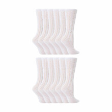 (2-3 Years, Weiß) Sock Snob - 12 Paar Mädchen Baumwolle Socken | Knielang Schule Socken Einfarbig | Sock Snob