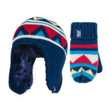 (3-6 Years, NM1P4) Heat Holders - Heat Holders - Jungen Winter Fleece Thermo Fäustlinge und Mütze mit Ohrenklappen