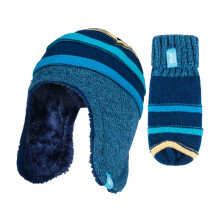 (3-6 Years, CCM2P4) Heat Holders - Heat Holders - Jungen Winter Fleece Thermo Fäustlinge und Mütze mit Ohrenklappen