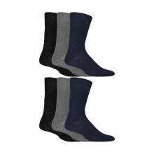 (06-Nov, BNG) Gentle Grip - Sanfter Griff - 6er Pack Diabetiker Socken Herren mit Honigwaben Oberseite
