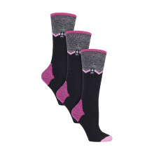 (04-Aug, Schwarzer Zickzack) Heat Holders - Heat Holders - 3 Paar Damen Gepolsterte Skisocken Thermo Lange Socken Gestreift