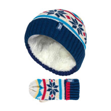 (3-6 Years, CNM2P5) Heat Holders - Heat Holders - Kinder Gestrickte Thermofleece Beanie Mütze und Fäustlinge Set