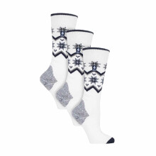 (37-42, Cremefarbenes Fairisle) Heat Holders - Heat Holders - 3 Paar Damen Gepolsterte Skisocken Thermo Lange Socken Gestreift
