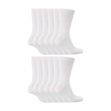 (11-14 Years, White) Sock Snob - 12 Pair Plain Kids School Soft Breathable Cotton Rich Socks
