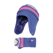 Heat Holders - Heat Holders - Mädchen Zopfmuster Thermo Mütze und Fäustlinge mit Ohrenklappen
