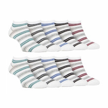 (39-45, Weißer Streifen) Farah - 10er Pack Bambus Sneakersocken Herren | Gestreifte Söckchen Gepolsterte | Farah