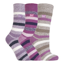 (37-42, Streifen) Heat Holders - Heat Holders - 3er Pack Thermosocken Damen | Warme Isolierte Socken für Winter