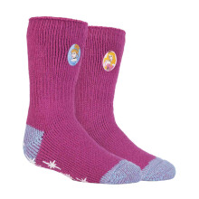 (12-3 UK, Disney Princess) Heat Holders - Childrens Character Themed Non Slip 2.3 Tog Thermal Slipper Socks