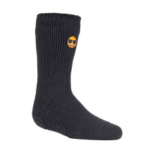 (9-12 UK, Emoji Sunglasses) Heat Holders - Childrens Character Themed Non Slip 2.3 Tog Thermal Slipper Socks