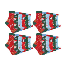 (9-12 K, 24 Pack) Sock Snob - Kids Novelty Festive Christmas Socks